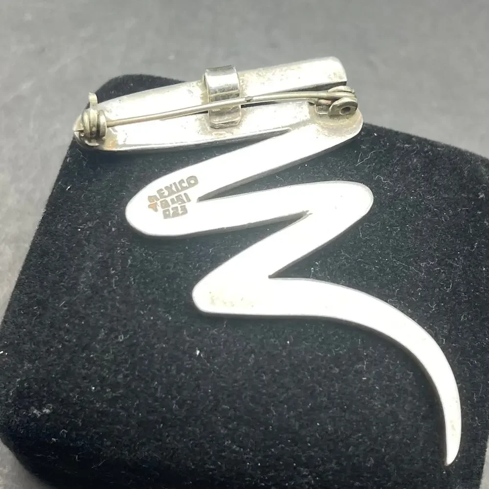 Taxco Tornado Modernist Pin Pendant Mexico Sterling Silver TB-51 925 Twister 925